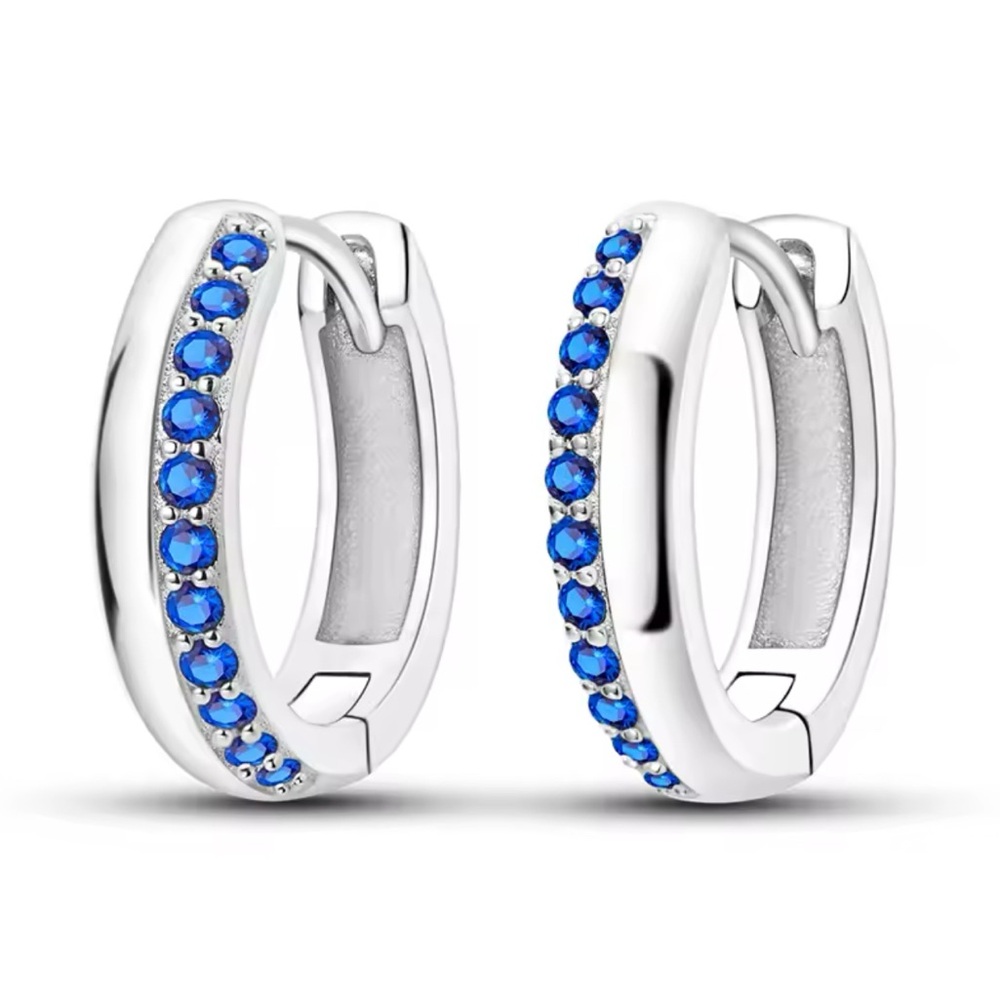 Sterling Silver & Blue Earrings (Zeta Phi Beta colors)
